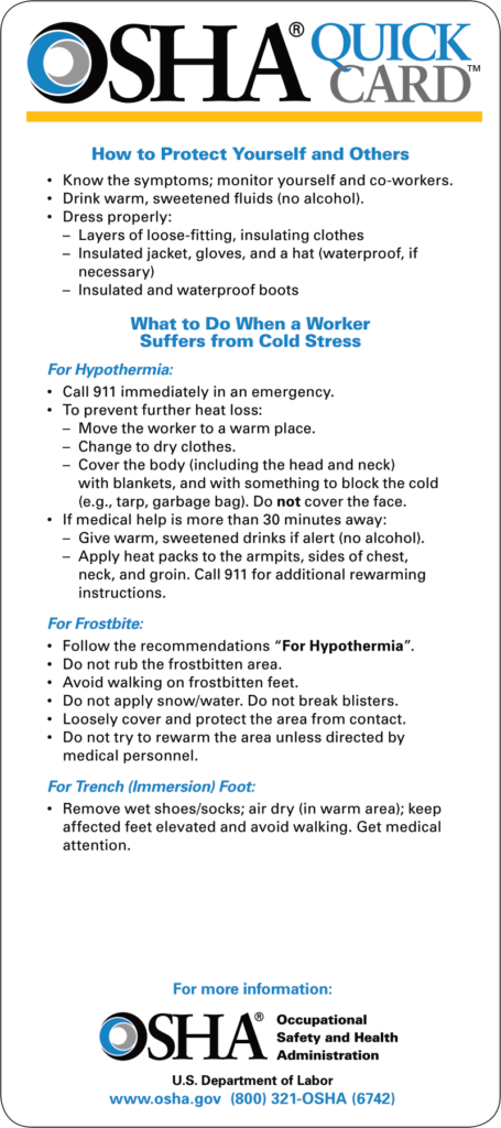 OSHA Cold Stress Guide 2