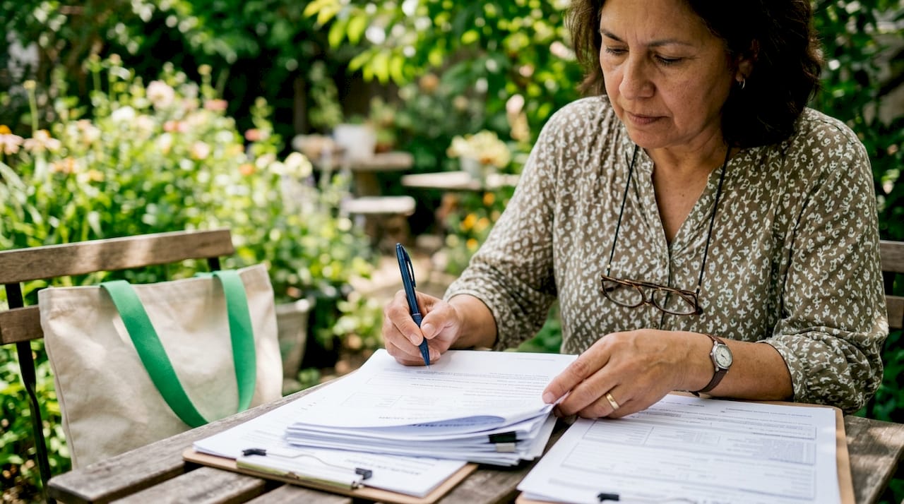 1783441665320_Woman-filling-community-care-paperwork-at-desk | WellCheck Woman filling community care paperwork at desk