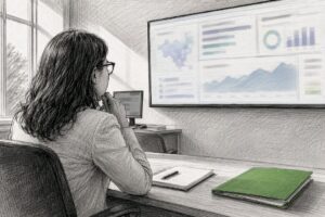 Director reviewing closed-loop referral outcomes