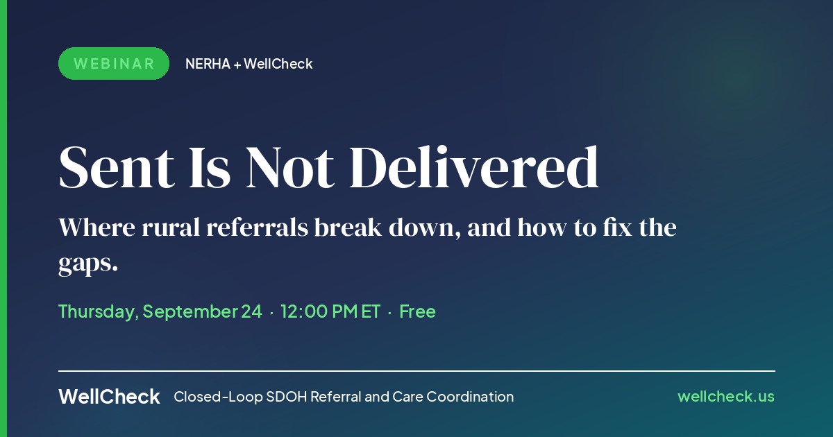 Sent Is Not Delivered webinar, NERHA and WellCheck, September 24 2026